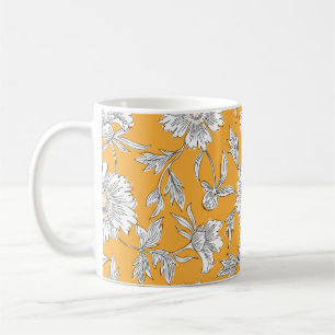 Mug Fleurs de jardin abstraites dessinées à la main. D