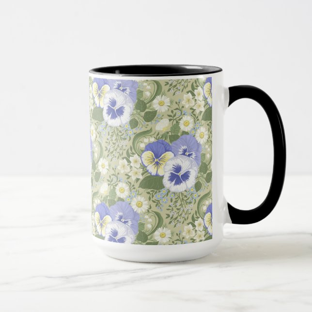 Mug Fleurs de jardin printanier sur sauge (Droite)