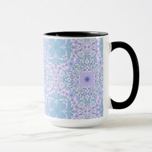 Mug Fleurs de jardin rétro en bleu et violet
