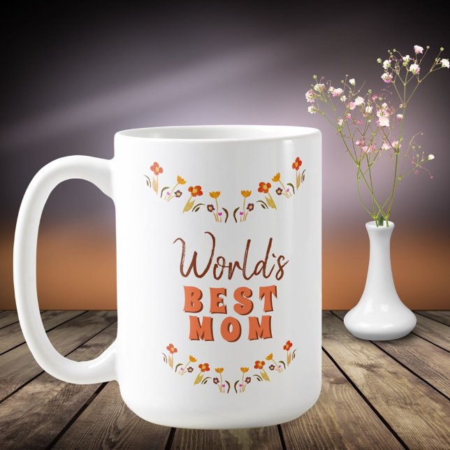 Mug Fleurs de la meilleure maman du monde Fleuriste Fê (Créateur téléchargé)