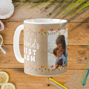 Mug Fleurs de la meilleure maman du monde Photo Rustiq