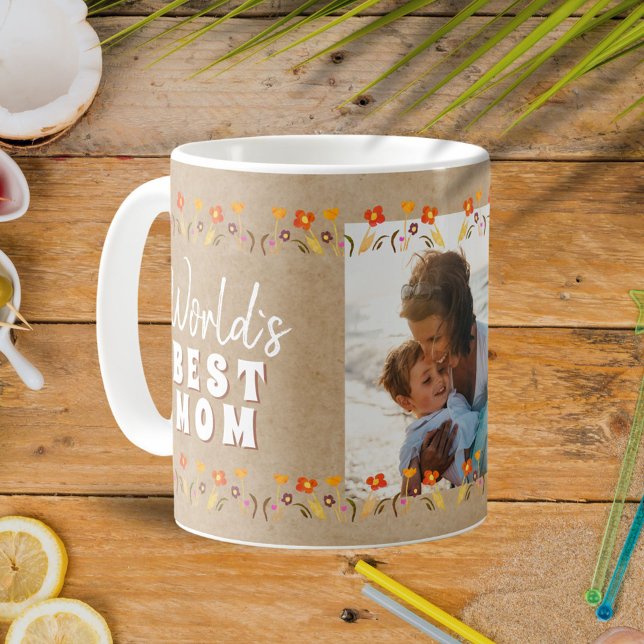 Mug Fleurs de la meilleure maman du monde Photo Rustiq (Créateur téléchargé)