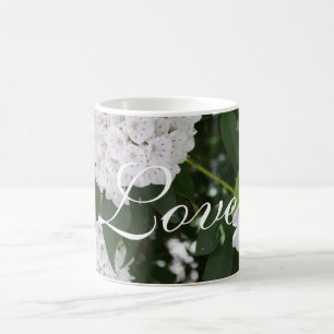 Mug Fleurs de laurier blanc
