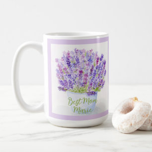 Mug Fleurs de lavande aquarelle peintes à la main pour