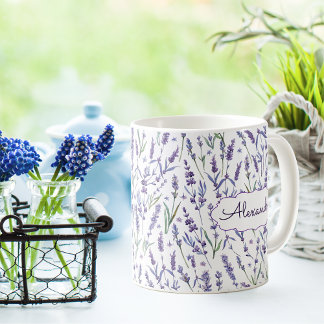 Mug Fleurs de lavande Motif avec Monogramme