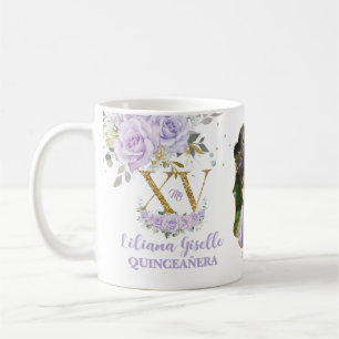 Mug Fleurs de lilas violet XV QUINCEAÑERA Quince 15 Ph