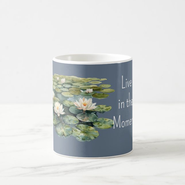 Mug Fleurs de lotus à nénuphars bleu-vert (Centre)