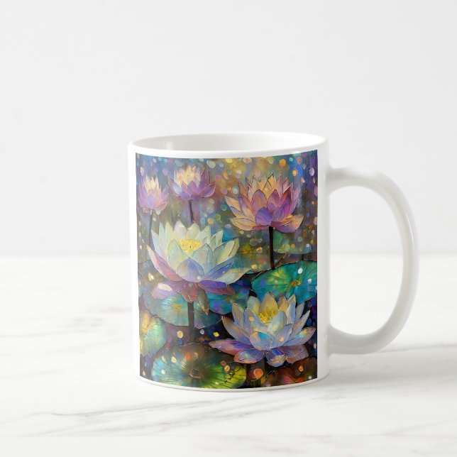 Mug Fleurs de lotus délicates s'épanouissant dans la n (Droite)