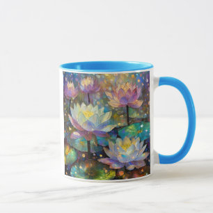 Mug Fleurs de lotus délicates s'épanouissant dans la n