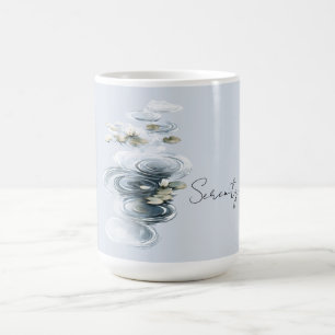 Mug Fleurs de lotus et nénuphars de sérénité bleu pâle