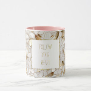 Mug Fleurs de Lotus Or Blanc