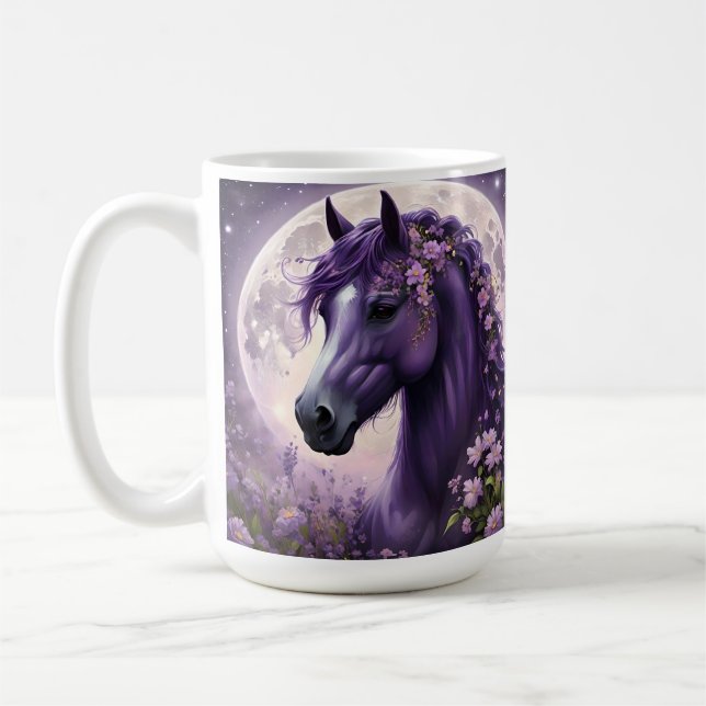 Mug Fleurs de lune de cheval pourpres, Imaginaire (Gauche)