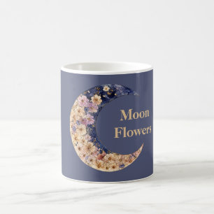 Mug Fleurs de lune jaunes violettes