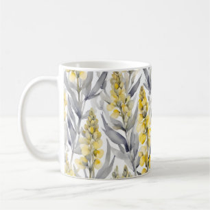 Mug Fleurs de Lupin Jaune Aquarelle Design Floral