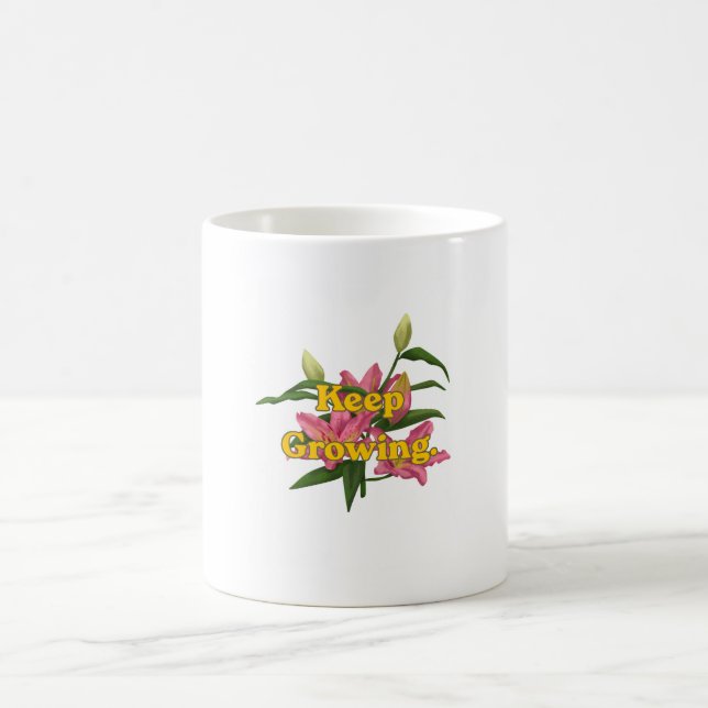 Mug Fleurs de Lys Rose Vibrant Continuent à Inspirer l (Centre)