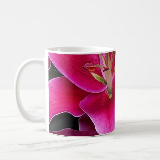 Mug Fleurs de lys stargazers roses (Gauche)