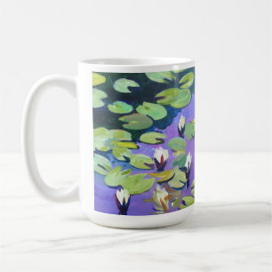 Mug fleurs de lys sur l'étang dans le style de Monet