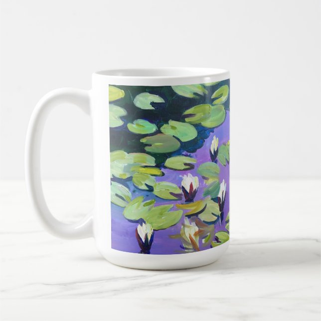 Mug fleurs de lys sur l'étang dans le style de Monet (Gauche)