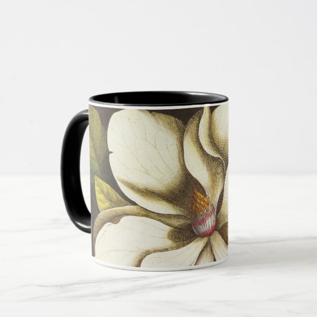 Mug Fleurs de magnolia vintage avec graines (Devant gauche)