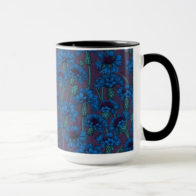 Mug Fleurs de maïs bleues, fleurs sauvages (Droite)