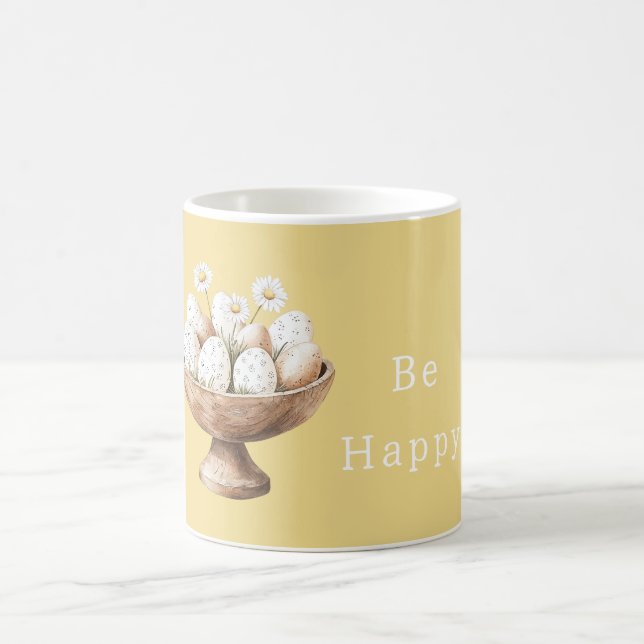 Mug Fleurs de marguerite jaune Œufs dans un bol (Centre)