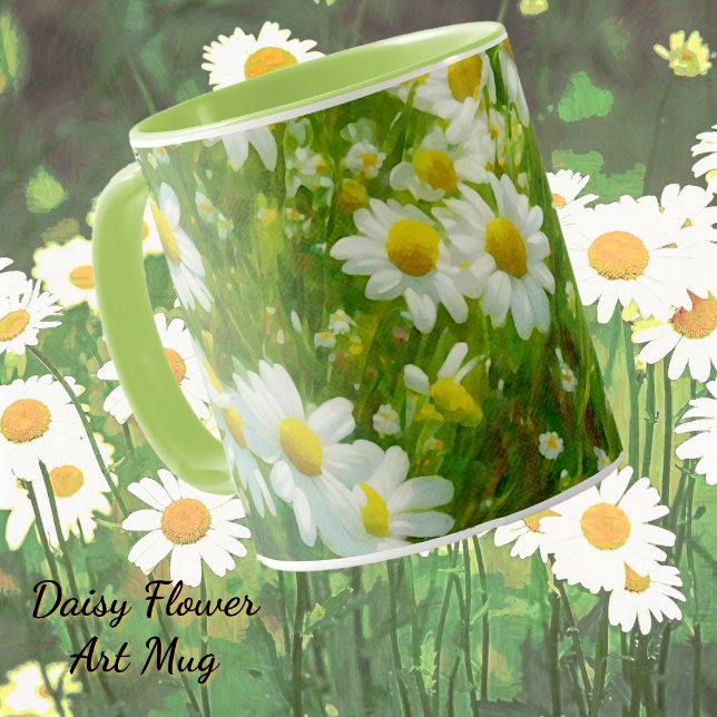 Mug Fleurs de marguerite printanière Coupe d'art du ja (Daisy flower garden art mug.)
