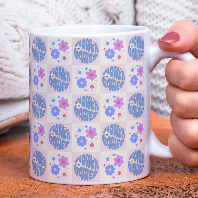Mug Fleurs de marguerite super Retro Motif Boho Floral (Créateur téléchargé)