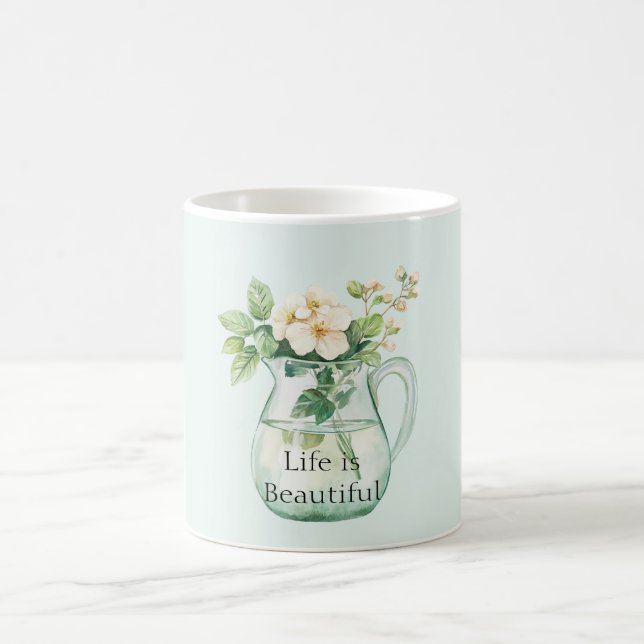 Mug Fleurs de menthe dans un pichet d'eau (Centre)