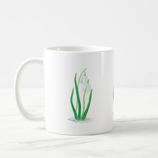 Mug Fleurs de neige blanches (Gauche)