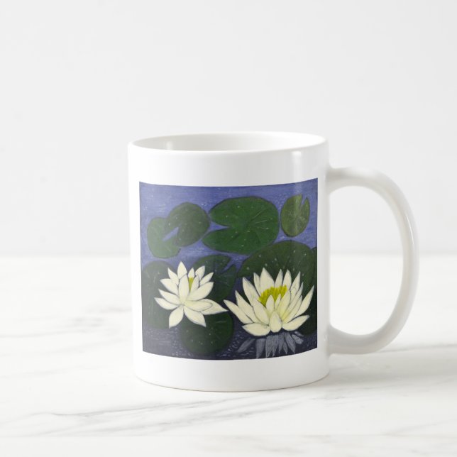 Mug Fleurs de nénuphar blanc dans un étang. (Droite)