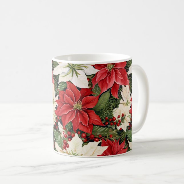 Mug Fleurs de Noël (Devant droit)