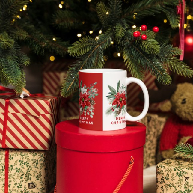 Mug Fleurs de Noël Bouquet Rouge et blanc (Créateur téléchargé)