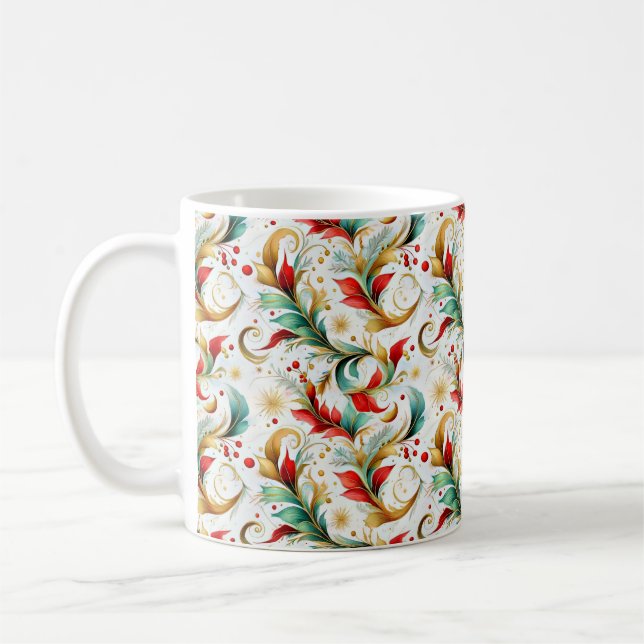 Mug Fleurs de Noël tourbillonnées (Gauche)