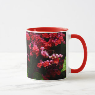 Mug Fleurs de pagode colorées rouge et rose