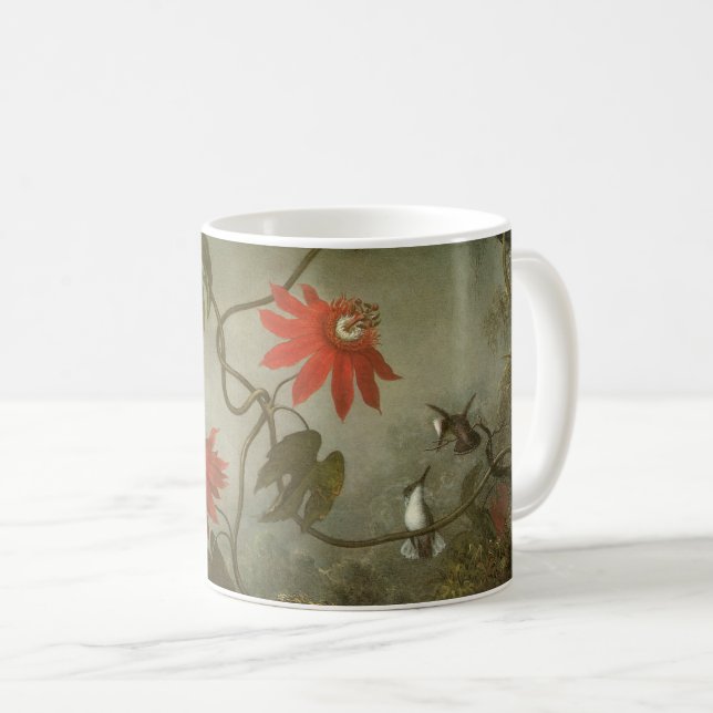 Mug Fleurs de passion et colibris par Martin J Heade (Devant droit)