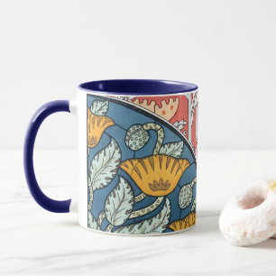 Mug Fleurs de pavot Art Nouveau floral vintage