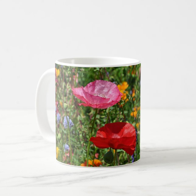 Mug Fleurs de pavot colorées (Devant gauche)