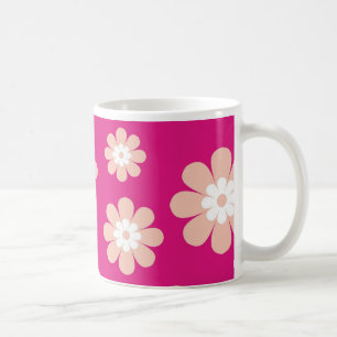 Mug Fleurs de pêche de mod sur le rose