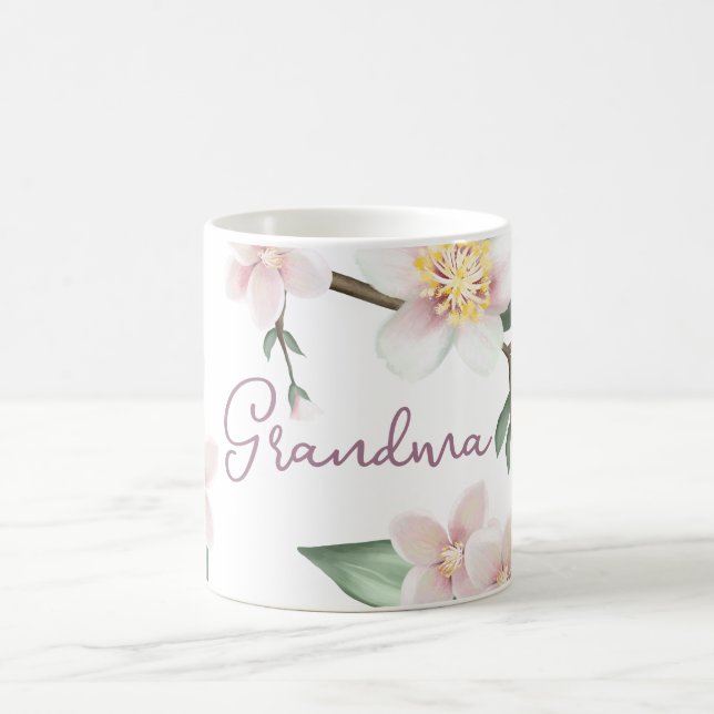 Mug Fleurs de pommier à l'aquarelle Grand-mère (Centre)