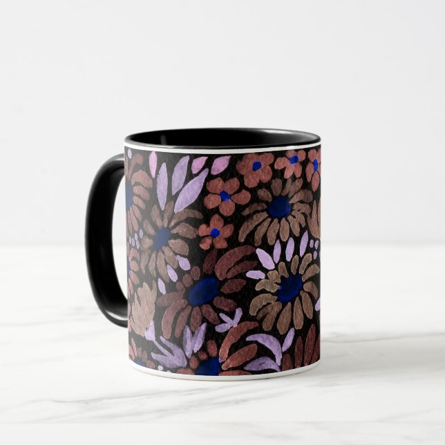 Mug Fleurs de prairie de camomille à l'aquarelle champ (Devant gauche)
