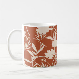 Mug Fleurs de prairie de silhouette rétro sans couture