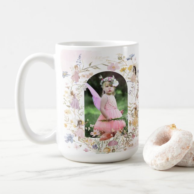 Mug Fleurs de prairie fleurs sauvages Cadeau photo Ann (Avec donut)