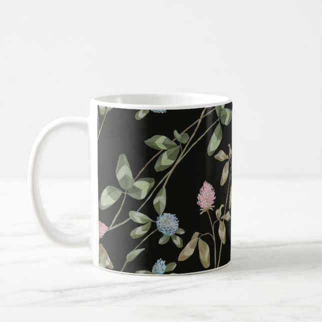 Mug Fleurs de prairie trèfle imprimés maison de campag (Gauche)