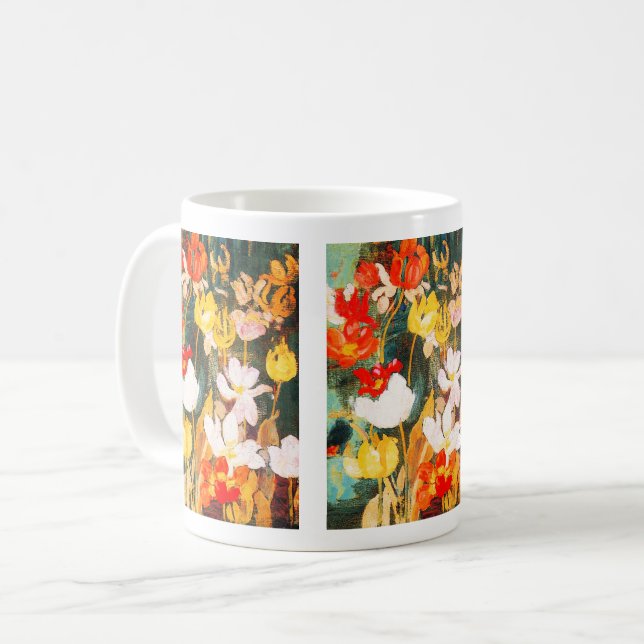 Mug Fleurs de printemps Beaux art Cadeau de Pâques (Devant gauche)