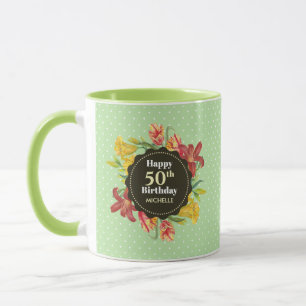 Mug Fleurs de printemps brillantes et vibrantes Wreath
