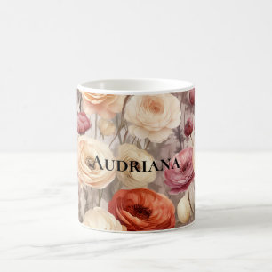 Mug Fleurs de printemps crème Bourgogne  