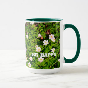Mug Fleurs de printemps en anémone en bois blanc Soyez