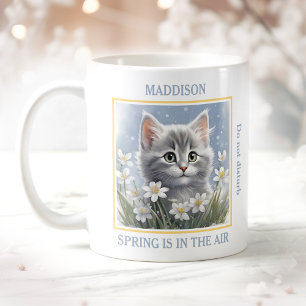 Mug Fleurs de printemps mignonnes Kitty Nom de l'Amour