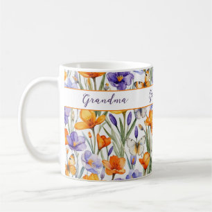 Mug Fleurs de Printemps Papillons Joli Motif Grand-Mèr