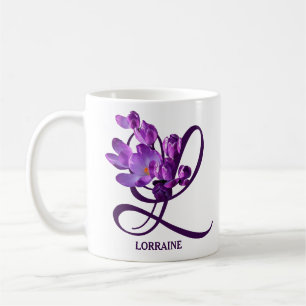 Mug Fleurs de printemps pourpre personnalisables Nom d